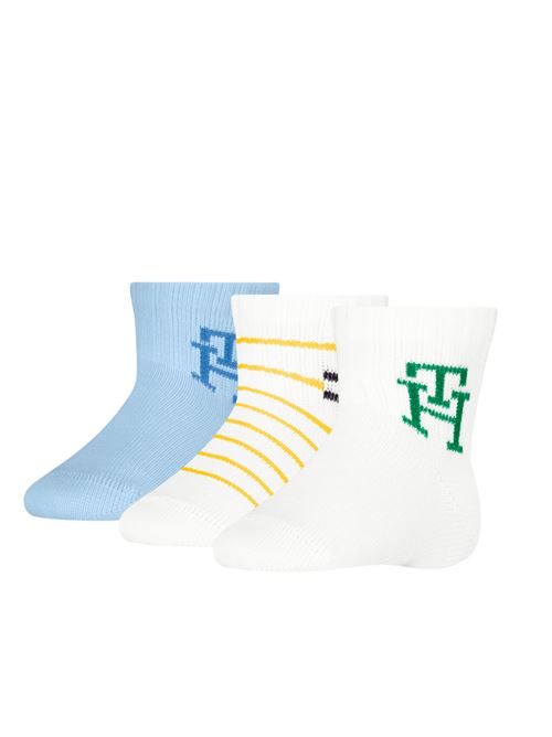 Calzini baby giftbox celetse giallo verde Tommy Hilfiger | 701232851003